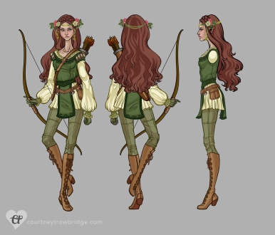 Maid Marian - archer costume turnaround